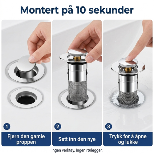 ClogStop - Fanger håret. Redder avløpet.